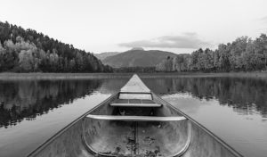 Canoe on calm water